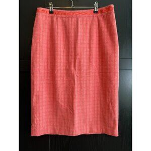 Boden Women's Lined Pencil Skirt Size 10L Coral Pattern Preppy Office Workwear